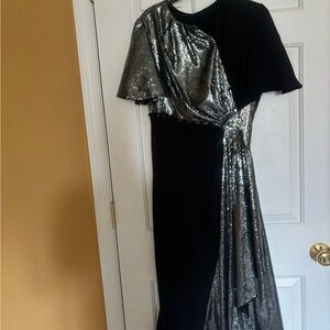 Prabal Gurung Black and Silver Asymmetrical Dress